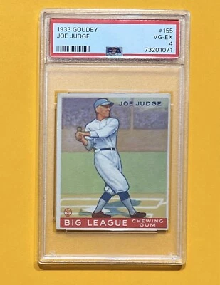1933 Goudey - #155 JOE JUDGE - PSA 4 - Image 1 of 2