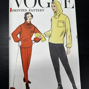 Vintage 1950s Vogue 9332 Ski Suit With Hoodie Sewing Pattern 14 XS CUT - Picture 1 of 10