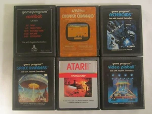 Lot of 6 ATARI 2600 Games ATEROIDS Vanguard PINBALL Space Invaders etc [Z81t] - Picture 1 of 1