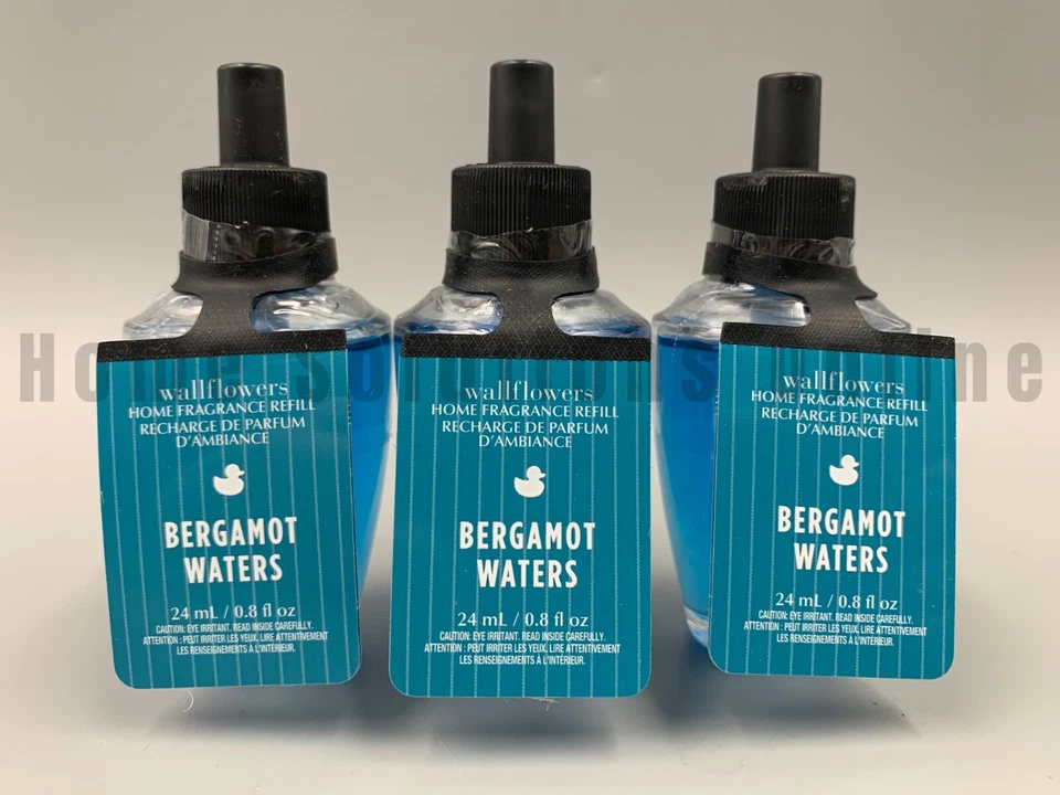 Bath & Body Works Bergamot Waters Wallflower Fragrance Bulbs S/3 #3006U - Image 1 of 1