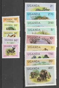 1979 Uganda Sc# 279-92 - Wild Animals, Elephant, Monkey etc. MNH set Cv$8 - Picture 1 of 1