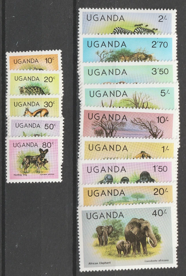 1979 Uganda Sc# 279-92 - Wild Animals, Elephant, Monkey etc. MNH set Cv$8 - Image 1 of 1