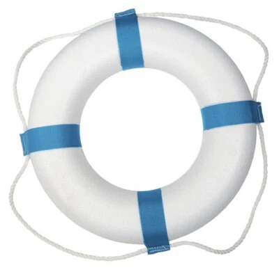 Taylor Made Decorative Ring Buoy - 17" White/Blue Not Uscg Approved 371 - Image 1 of 4