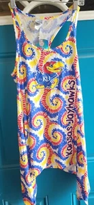 Nuevo con etiquetas Vestido sin mangas de verano University Kansas Jayhawks KU para niñas Tie Dye talla mediana - Imagen 1 de 5