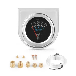 2''52mm Universal 12v Mechanical 0-7 kg/cm²,0-100 PSI Oil Pressure Gauge Kit - Picture 1 of 7