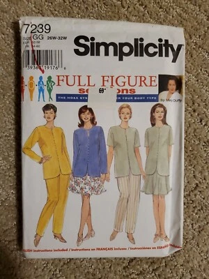 7239 Simplicity Sewing Pattern Top Pants Skirt Full Figure Size 26w- 32w New FF  - Image 1 of 3