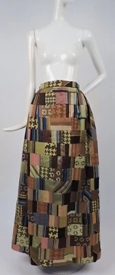 EXCEPTIONAL VINTAGE 1970’S HANDMADE PATCHWORK SILK LONG MAXI SKIRT - Image 1 of 4