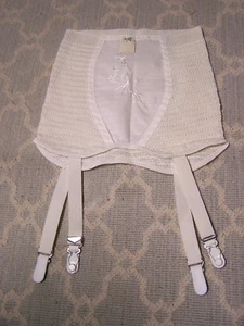 1950s FLEXNIT VINTAGE IVORY OPEN BOTTOM GIRDLE 4 GARTERS M 27/28~STYLE 4298 - Picture 1 of 6