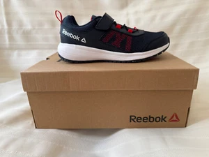 NEW Reebok Road Supreme Alt Kids Running Shoes Size 2 Navy/Red/Silver - Picture 1 of 4