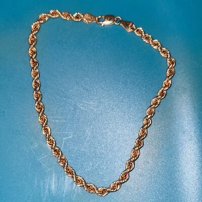 10k Yellow Gold Italian Rope Twist Chain Bracelet - Image 1 of 4