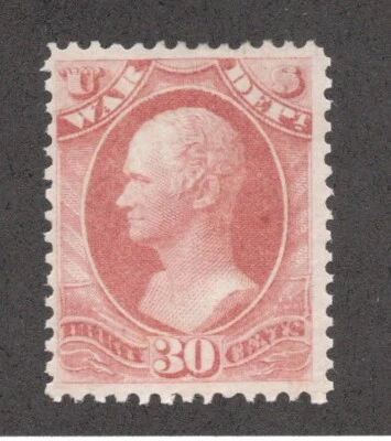1879 US SC O120 War Department 30c Hamilton in Rose Red - MLH OG F/VF - Image 1 of 3