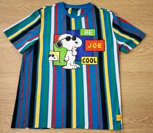 Peanuts Shirt Mens XL Snoopy Striped Colorful Colorblock Tee Graphic Print - Picture 1 of 10
