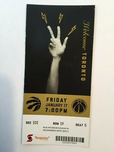 TORONTO RAPTORS VS WASHINGTON WIZARDS 17 GENNAIO 2020 BIGLIETTO STUB - Foto 1 di 1