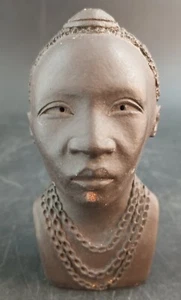 BEN APOLLO AFRICAN SCULPTURE TURKANA MAN #2 STUDIO ART REDWARE POTTERY KENYA - Picture 1 of 7