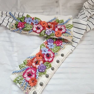 Camisa Aratta Silent Journey Henley Mujer Talla M Floral Bordada Manga Encaje - Imagen 1 de 13