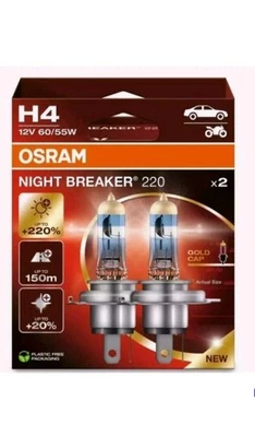 2x OSRAM Xenon 220% Brighter Dipped Headlamp H4 Bulbs - Free Same Day Dispatch - Image 1 of 3