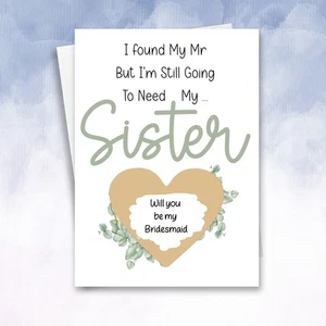 Personalisierte Rubbelkarte - Sei meine Brautjungfer oder Trauzeugin enthüllen Schwester BFF - Bild 1 von 10
