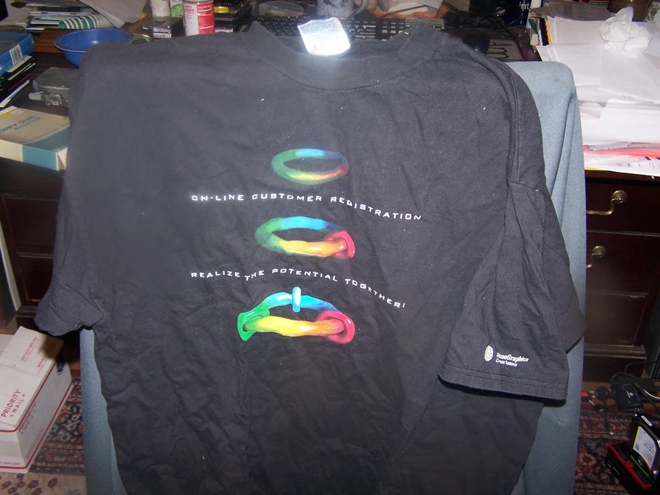 Silicon Graphics Online Customer Registration Black T-Shirt Size XLarge - Image 1 of 1