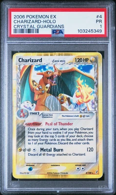 PSA 1 2006 POKEMON EX CRYSTAL GUARDIANS #4 CHARIZARD HOLO - Image 1 of 2
