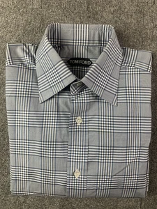 Tom Ford Mens 100% Cotton L/S French Cuff Dress Shirt Size 38-15 Gray - Bild 1 von 9