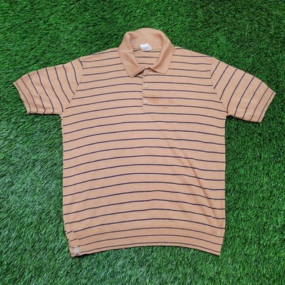 Camisa polo tejida a rayas JCPenney vintage años 70 para mujer blusa con dobladillo con bandas medianas Foto 1 de 4