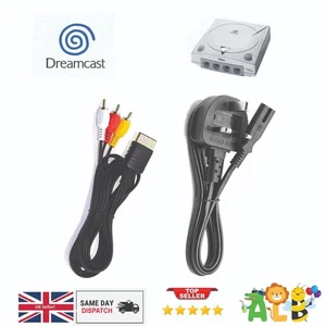 Sega Dreamcast AV Cable TV Lead + Power Cable - - Picture 1 of 3