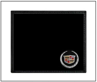 Carteira Masculina CADILLAC - Bifold de Couro Sintético Preto - Medalhão Caddie de Aço Prata - Imagem 1 de 4