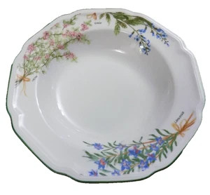 Vtg Mikasa Botanical Bouquet 9.5" Small Serving Soup Bowl Floral Scallop rim EUC - Picture 1 of 9