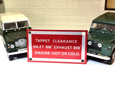 Land Rover Series 2.25 2a 3 Rocker Cover Tappet Info Plate/Plaque Quality 247634 - Image 1 of 4