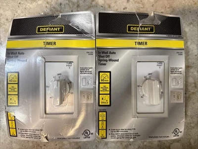  2 DEFIANCE 20 Amp 60-Minute In-Wall Spring wound Timer White + Almond Trim - Image 1 of 2