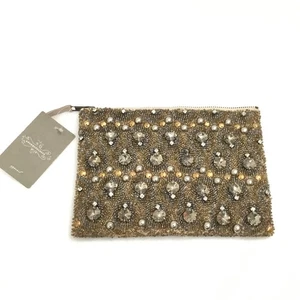 Bolso de Mano de Boda ANTHROPOLOGIE Dorado Suave Joya Nuevo con Etiquetas - Imagen 1 de 6
