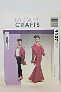 Vintage 2003 McCall's Crafts 11-1/2" Doll Evening Dress Pattern# 4127, UNCUT - Picture 1 of 5