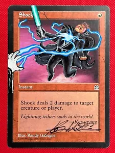 MTG Signed 1X Shock X1 Artist Altered Art - Star Wars (Stronghold) Magic - LP - Picture 1 of 2