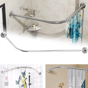 Duschvorhangstange, L Form Duschstange, Ecke Duschvorhangschiene für Badezimmer - Bild 1 von 11