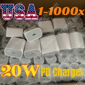 1-1000 Lot For iPhone iPad 20W USB C Type C Power Adapter Fast Charger Block - Picture 1 of 24