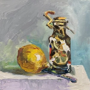 Lemons. Still life. ORIGINAL OIL PAINTING. - Picture 1 of 7