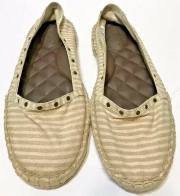 Reef Stripe Ballet Flats Slip On Women’s Size 9 Gray and Cream  - Image 1 of 4