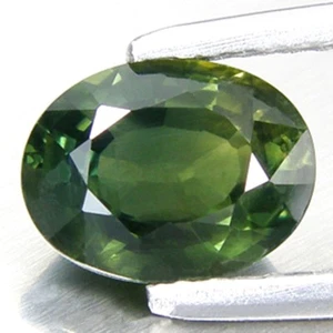 AAA - ZAFFIRO NATURALE – NATURAL SAPPHIRE GREEN COLOR CT 1.94 VS OVAL CUT THAIL - Imagen 1 de 3