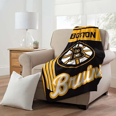 Manta de microfibra Boston Bruins 46" x 60" con licencia oficial de la NHL Foto 1 de 4