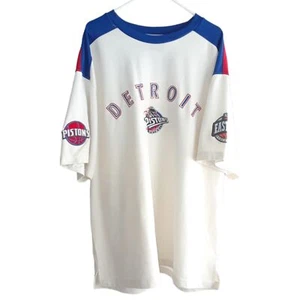 Camiseta deportiva vintage única Sports Generation Detroit Pistons bordada blanca de la NBA 2x - Imagen 1 de 10