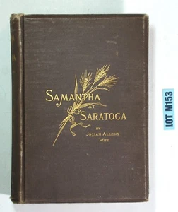 Samantha At Saratoga By Josiah Allen's Wife 1891 Hardcover BOOK LOT M153 - Picture 1 of 9