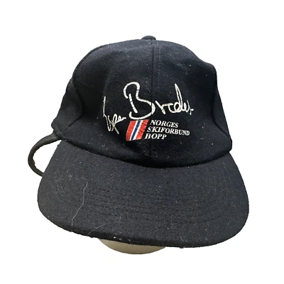 Vintage Espen Bredesen Blue Wool Blend Winter Hat Ear Flaps Trapper Ski Jumper - Image 1 of 4