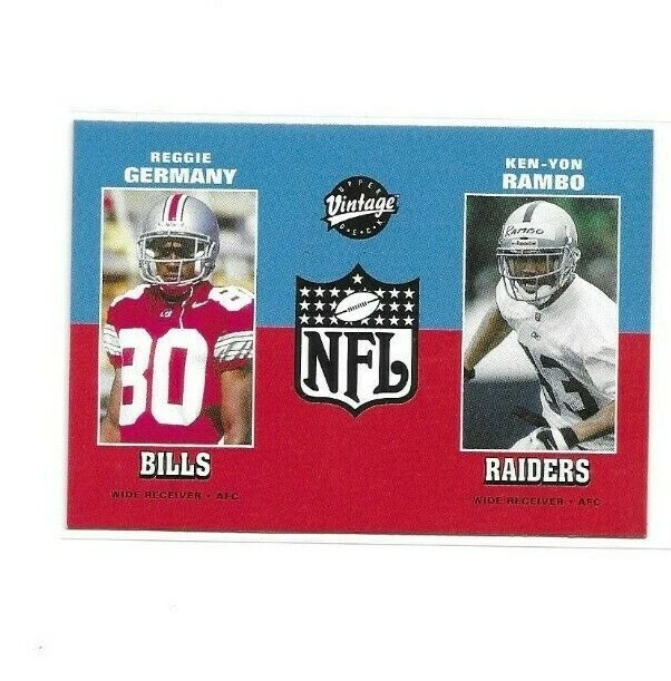 OAKLAND RAIDERS OHIO STATE BUCKEYES REGGIE GERMANY KEN-YON RAMBO ROOKIE FB CARD - Image 1 of 1