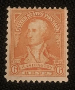 US Briefmarke Scott #711 Washington Bicentennial 6 Cents 1932 ungebraucht postfrisch MNH OG - Bild 1 von 2