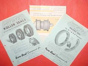 1955 SURE-SEAL BELLOWS ROLLER SEALS TRACTOR BROCHURE CATERPILLAR D-7 8 4 6 TD-24 - Picture 1 of 5