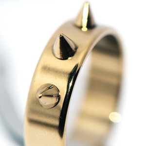 Hiphop Punk Rock Rivet Ring Gold Filled Jewelry Rings for Womens Mens Size 9