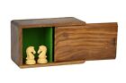 Boîte de rangement d'échecs de tournoi en bois de sheesham pour ensemble d'échecs jusqu'à 3,8 pouces