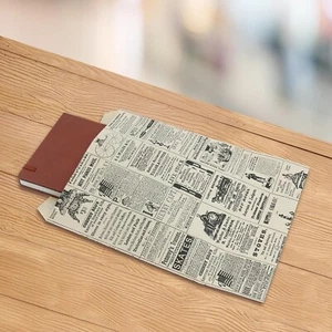 Newsprint Paper Bags 1000 8 ½ x 11 Merchandise Gift Shopping Black Tan News Flat - Picture 1 of 11