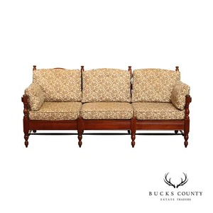 Early American Style Cherry Spindle Sofa - Picture 1 of 13