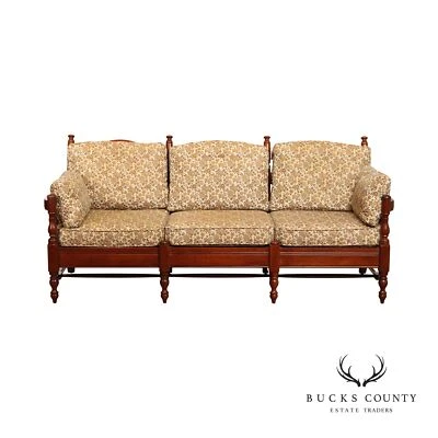 Early American Style Cherry Spindle Sofa - Image 1 of 4
